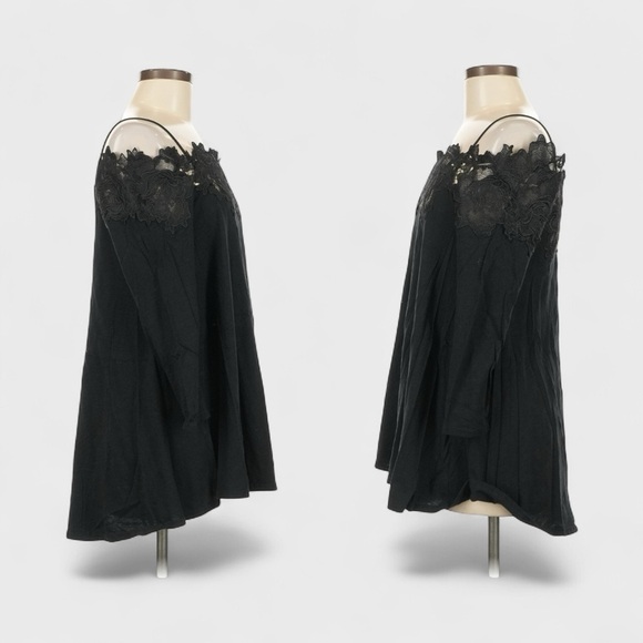 Anthropologie Meadow Rue Top Womens Medium Cold Shoulder Lace Accent Blouse Boho - Picture 4 of 14